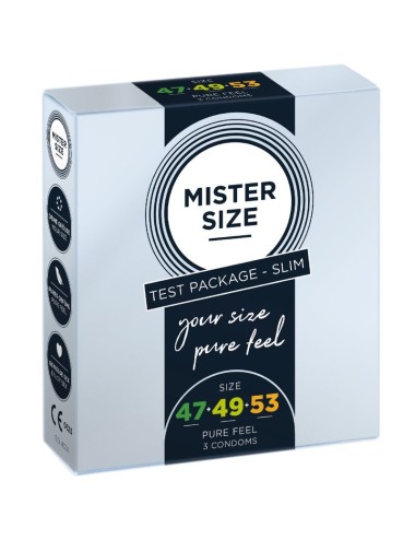 MISTER SIZE - MUSTERPACKUNG KONDOMGRÖSSE 47-49-53 MM (3 EINHEITEN)