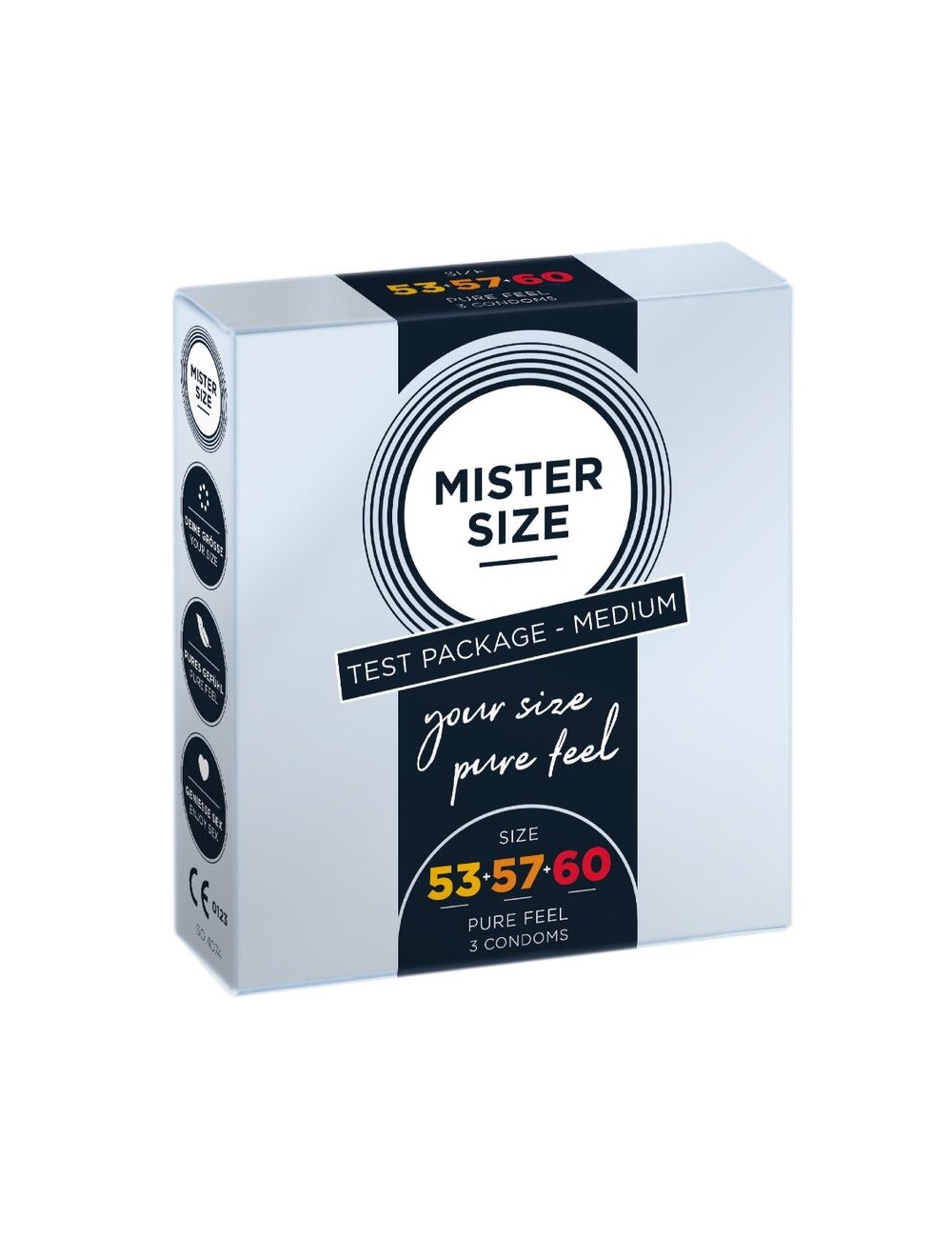 MISTER SIZE - MUSTERPACKUNG KONDOME GRÖSSE 53-57-60 MM (3 EINHEITEN)