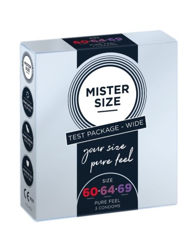 MISTER SIZE - MUSTERPACKUNG KONDOME GRÖSSE 60-64-69 MM (3 EINHEITEN)