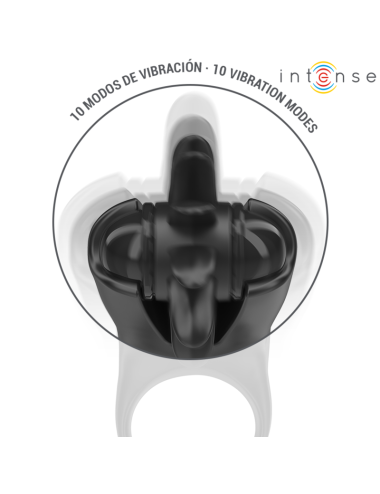 INTENSE - MABEL VIBRATIONSRING 10 VIBRATIONEN MIT KLITORISSTIMULATOR SCHWARZ