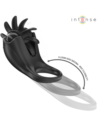 INTENSE - MABEL VIBRATIONSRING 10 VIBRATIONEN MIT KLITORISSTIMULATOR SCHWARZ