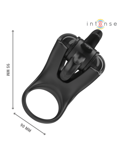 INTENSE - MABEL VIBRATIONSRING 10 VIBRATIONEN MIT KLITORISSTIMULATOR SCHWARZ