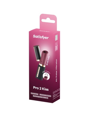 SATISFYER - PRO 2 KISS WAVE KLITORIS-STIMULATOR GRANAT / SCHWARZ