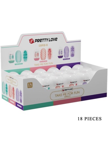 PRETTY LOVE - CUPID X 18 MÄNNLICHE MASTURBATOREN VERSCHIEDENE TEXTUREN