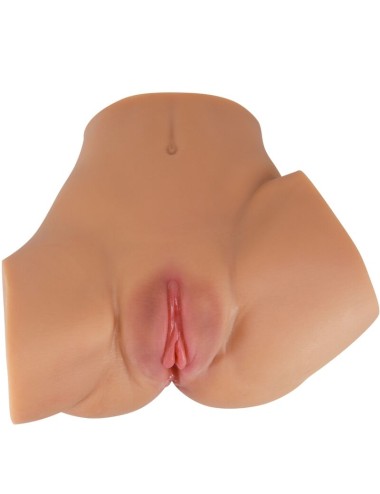 CRAZY BULL - EMILIA ASS VIBRATOR MIT REALISTISCHER VAGINA UND ANUS-FLEISCH-FERNBEDIENUNG