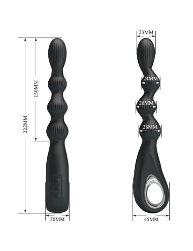 PRETTY LOVE - FEDERER ANALVIBRATOR 12 VIBRATIONEN SCHWARZ