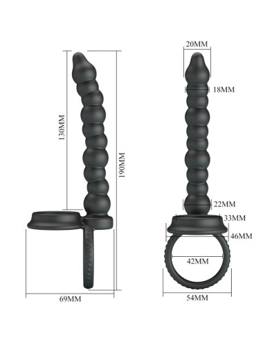 PRETTY LOVE - DILLION DOPPELTE PENETRATION COCK RING SCHWARZ