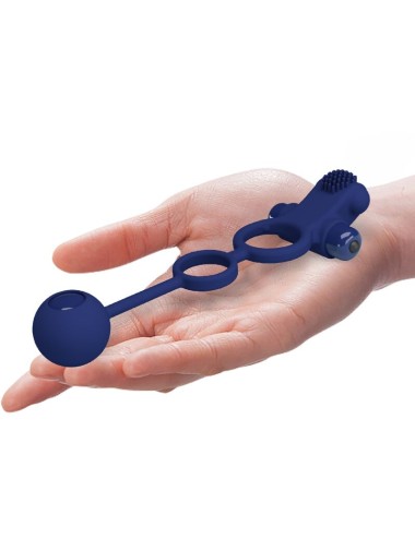 PRETTY LOVE - REMINGTON DOPPELVIBRATIONSRING MIT STECKER BLAU