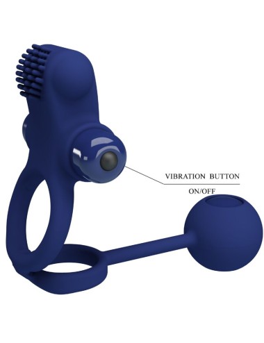 PRETTY LOVE - REMINGTON DOPPELVIBRATIONSRING MIT STECKER BLAU