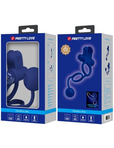 PRETTY LOVE - REMINGTON DOPPELVIBRATIONSRING MIT STECKER BLAU