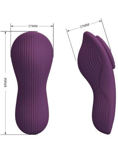 PRETTY LOVE - MANE LAY ON CLITORIS MASSAGER 10 VIBRATIONEN FERNBEDIENUNG LILA