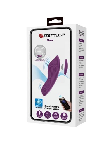 PRETTY LOVE - MANE LAY ON CLITORIS MASSAGER 10 VIBRATIONEN FERNBEDIENUNG LILA