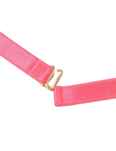 SUBBLIME - 955298 BH-SET MIT HALSKETTE UND BEINDETAILS FLUORESZIERENDES ROSA S/M