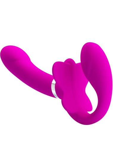 PRETTY LOVE - VALERIE DOPPEL-STRAP-ON-VIBRATOR 12 VIBRATIONEN LILA