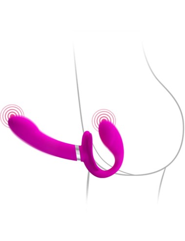 PRETTY LOVE - VALERIE DOPPEL-STRAP-ON-VIBRATOR 12 VIBRATIONEN LILA