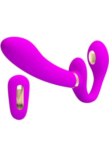 PRETTY LOVE - THUNDERBIRD DOPPELTER STRAP-ON-VIBRATOR MIT FERNBEDIENUNG LILA