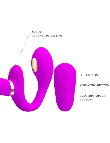 PRETTY LOVE - THUNDERBIRD DOPPELTER STRAP-ON-VIBRATOR MIT FERNBEDIENUNG LILA