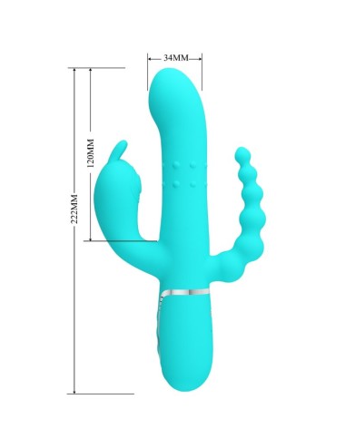 PRETTY LOVE - CAMMY 4 IN 1 MULTIFUNKTIONS-DREIFACHER RABBIT-VIBRATOR BLAU