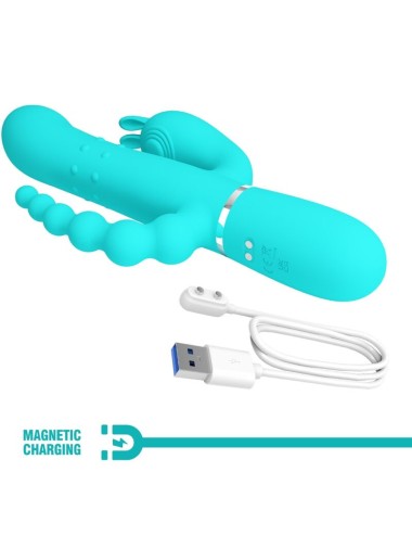 PRETTY LOVE - CAMMY 4 IN 1 MULTIFUNKTIONS-DREIFACHER RABBIT-VIBRATOR BLAU