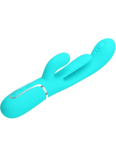 PRETTY LOVE - SHANIA TRIPLE RABBIT MULTIFUNKTIONSVIBRATOR 3 IN 1 BLAU