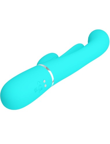 PRETTY LOVE - SHANIA TRIPLE RABBIT MULTIFUNKTIONSVIBRATOR 3 IN 1 BLAU