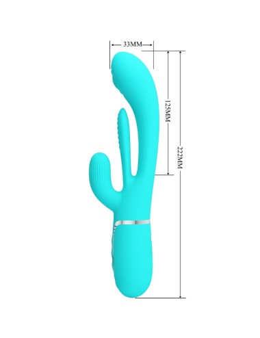 PRETTY LOVE - SHANIA TRIPLE RABBIT MULTIFUNKTIONSVIBRATOR 3 IN 1 BLAU