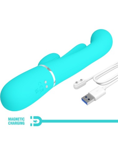 PRETTY LOVE - SHANIA TRIPLE RABBIT MULTIFUNKTIONSVIBRATOR 3 IN 1 BLAU
