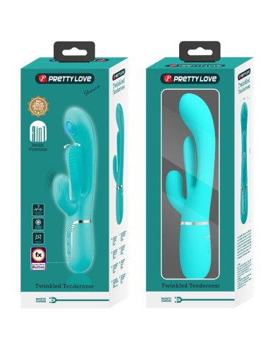 PRETTY LOVE - SHANIA TRIPLE RABBIT MULTIFUNKTIONSVIBRATOR 3 IN 1 BLAU