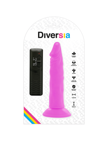 DIVERSIA - FLEXIBLER VIBRIERENDER DILDO LILA 23 CM -O- 4.3 CM