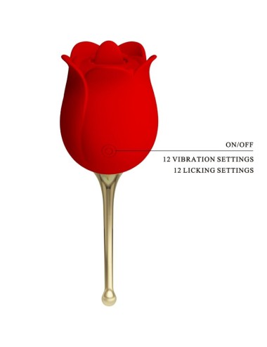 PRETTY LOVE - ROSE LOVER ROSE KLITORIS-STIMULATOR 12 VIBRATIONEN ROT