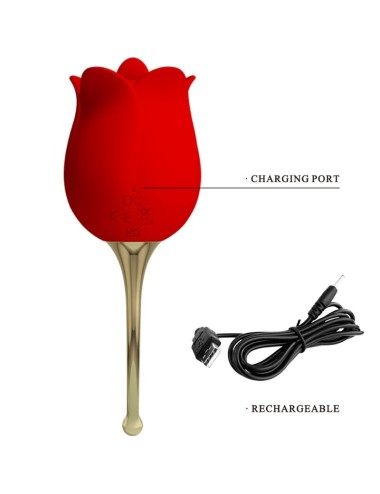 PRETTY LOVE - ROSE LOVER ROSE KLITORIS-STIMULATOR 12 VIBRATIONEN ROT