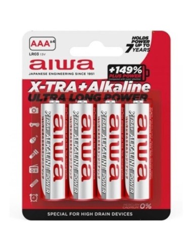 AIWA - X-TRA ALKALINE AAA ALKALINE BATTERIE LR03 BLISTER*4