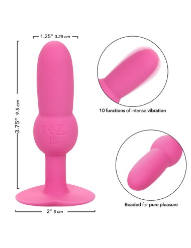 CALEXOTICS - FIRST TIME ANAL PLUG MIT PERLENSONDE 10 VIBRATIONEN ROSA