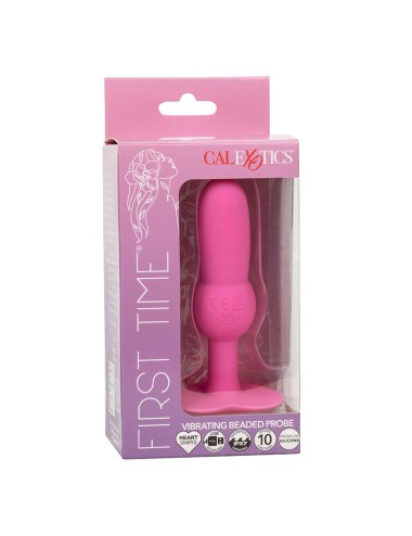 CALEXOTICS - FIRST TIME ANAL PLUG MIT PERLENSONDE 10 VIBRATIONEN ROSA