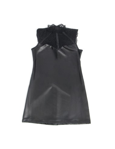 SUBBLIME - 957551 LEDERKLEID MIT SPITZENKRAGEN SCHWARZ L/XL