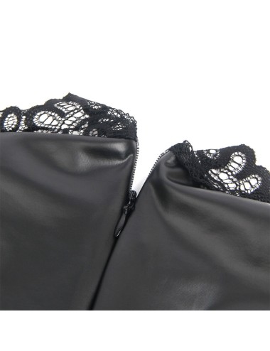 SUBBLIME - 957551 LEDERKLEID MIT SPITZENKRAGEN SCHWARZ L/XL