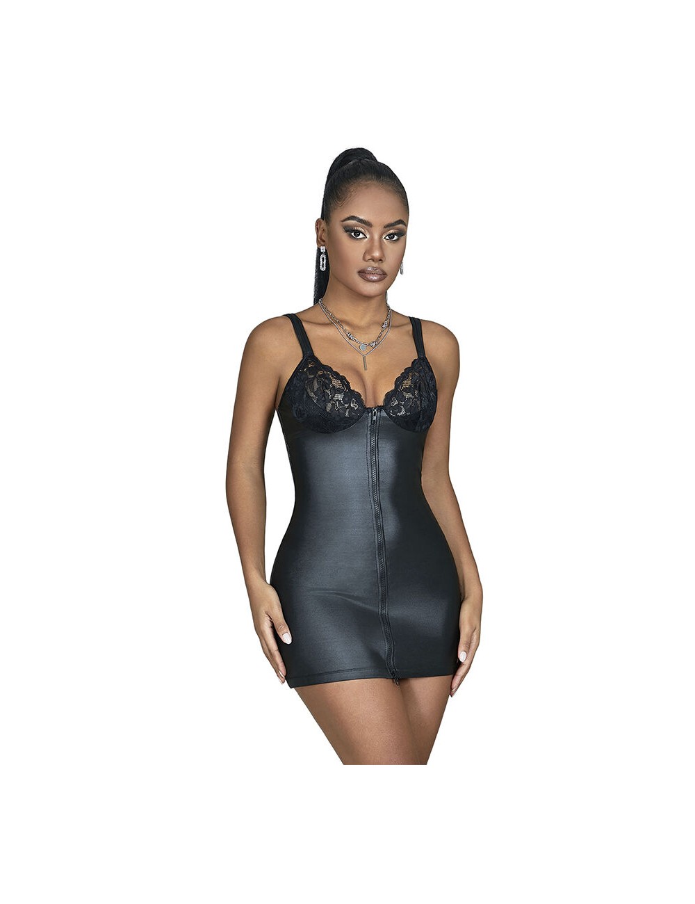 SUBBLIME - 957575 LEDERKLEID MIT REISSVERSCHLUSS SCHWARZ L/XL SUBBLIME - 957575 LEDERKLEID MIT REISSVERSCHLUSS SCHWARZ L/XL