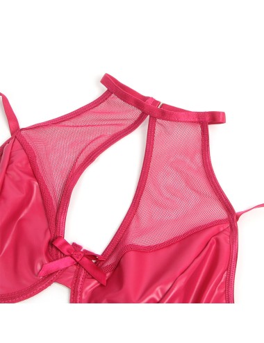 SUBBLIME - 957612 LEDER-BH UND ROCK-SET ROT L/XL