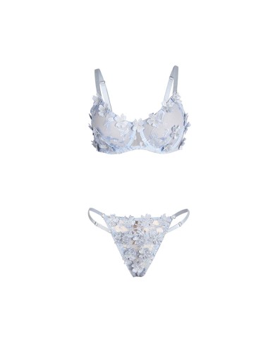 SUBBLIME - 957629 BH- UND SLIP-SET MIT BLUMENSTICKEREI, HIMMELBLAU, S/M