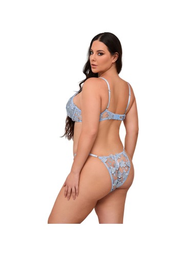 SUBBLIME - 957636 BH- UND SLIP-SET MIT BLUMENSTICKEREI HIMMELBLAU L/XL