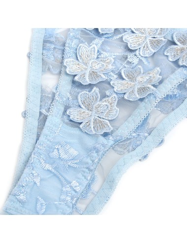 SUBBLIME - 957636 BH- UND SLIP-SET MIT BLUMENSTICKEREI HIMMELBLAU L/XL