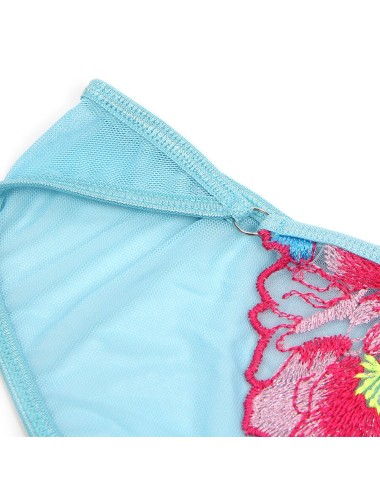 SUBBLIME - 957643 BH- UND STRUMPFGÜRTEL-SET MIT BLUMENSTICKEREI ROSA S/M