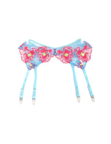 SUBBLIME - 957643 BH- UND STRUMPFGÜRTEL-SET MIT BLUMENSTICKEREI ROSA S/M