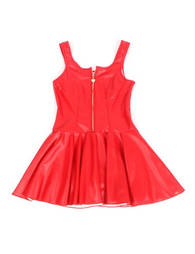SUBBLIME - 957698 LEDERKLEID MIT HERZ-REISSVERSCHLUSS, ROT, L/XL