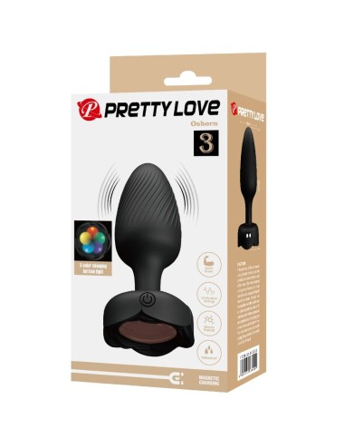 PRETTY LOVE - OSBORN ANAL PLUG MIT LED LICHT SCHWARZ 9,8 CM