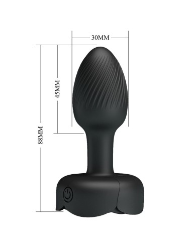 PRETTY LOVE - OLMAN ANAL PLUG MIT LED LICHT SCHWARZ 8,8 CM