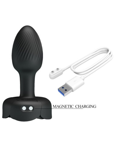 PRETTY LOVE - OLMAN ANAL PLUG MIT LED LICHT SCHWARZ 8,8 CM
