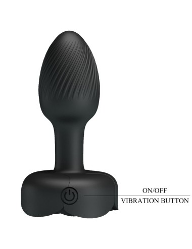 PRETTY LOVE - OLMAN ANAL PLUG MIT LED LICHT SCHWARZ 8,8 CM