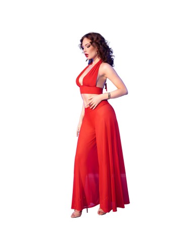 CHILIROSE - CR 4857 ROTES TOP- UND HOSENSET
