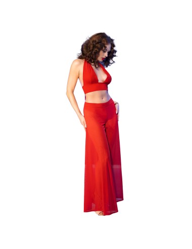 CHILIROSE - CR 4857 ROTES TOP- UND HOSENSET